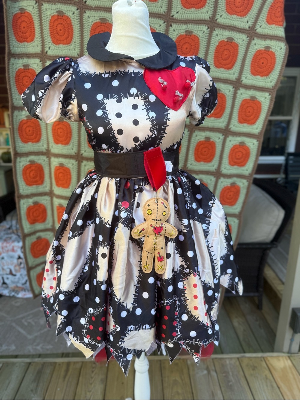 Chasing Fireflies Girls Costume Dress Skulls voodoo doll Halloween  SZ 12
